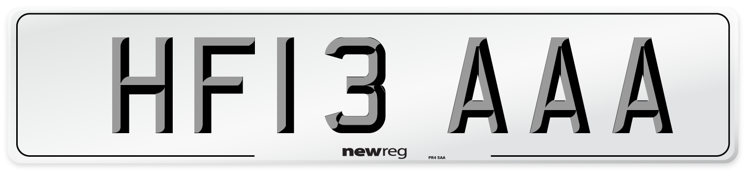 HF13 AAA Number Plate from New Reg